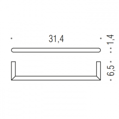Colombo Mini Держатель полотенца 31,4*6,5cм, цвет: черный матовый