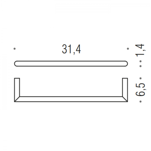 Colombo Mini Держатель полотенца 31,4*6,5cм, цвет: черный матовый