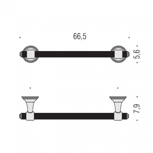 Colombo Hermitag Держатель для полотенца-66,5см, цвет: античная бронза