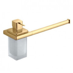 Colombo Lulu Полотенцедержатель с дозатором, цвет: PVD золото/матовое стекло