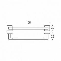 Colombo Basic Q Полотенцедержатель 56см, подвесной, цвет: черный матовый