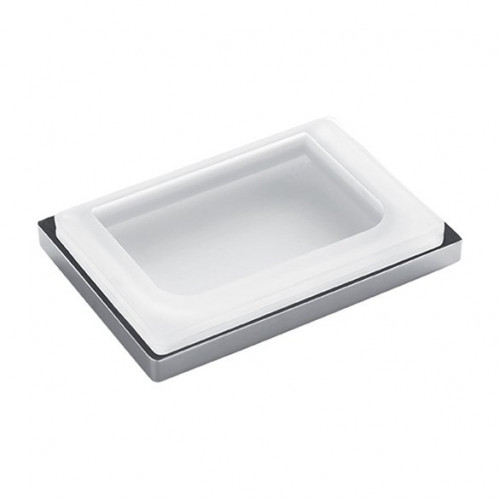 Colombo Look Мыльница настольная, цвет: хром/матовое стекло