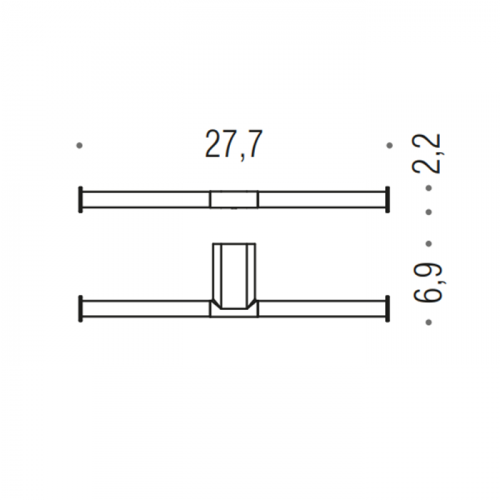 Colombo Mini Держатель т/б двойной , цвет: черный матовый