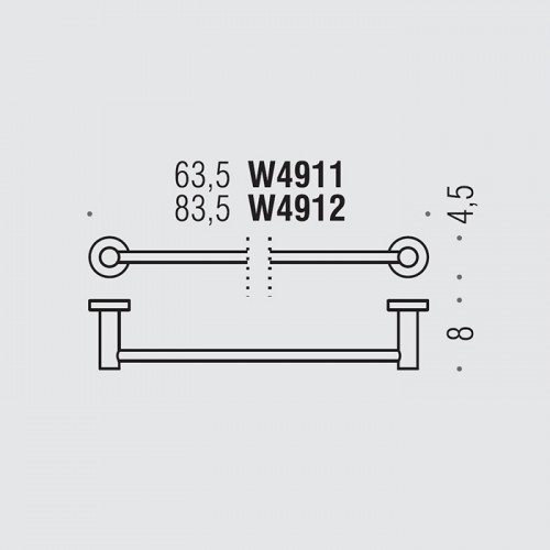 Colombo Plus Полотенцедержатель, 835мм, цвет: чёрный матовый
