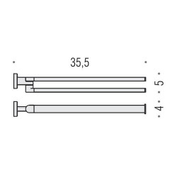 Colombo Nordic Полотенцедержатель двойной 35.5 см, цвет: хром